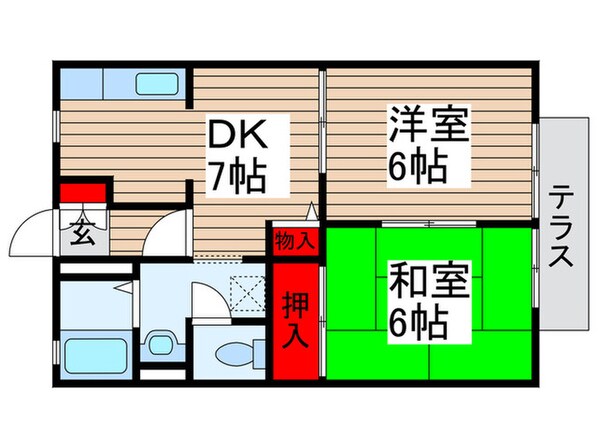 イ－ストヒルズＡの物件間取画像